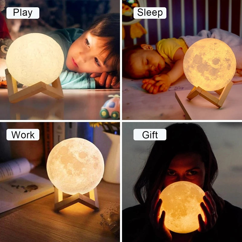Galaxy Moon Lamp - Touch Control LED Night Light