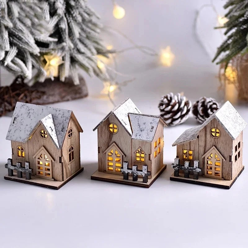 LED Wooden Christmas House - Cozy Holiday Decoration