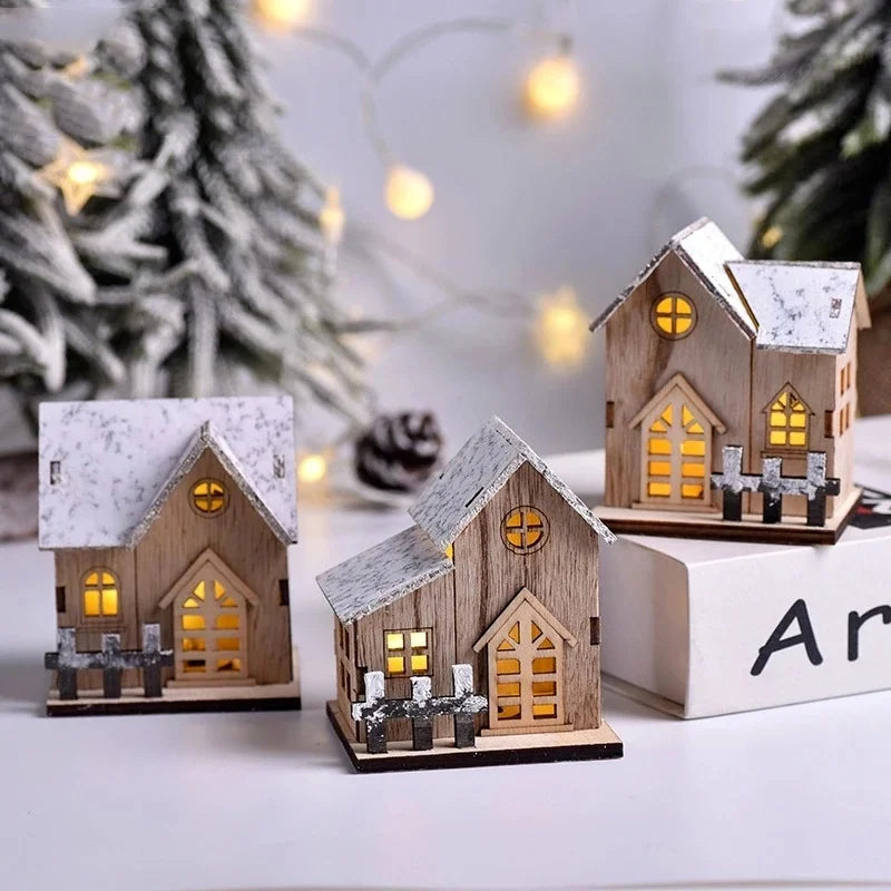 LED Wooden Christmas House - Cozy Holiday Decoration