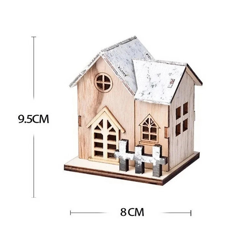 LED Wooden Christmas House - Cozy Holiday Decoration