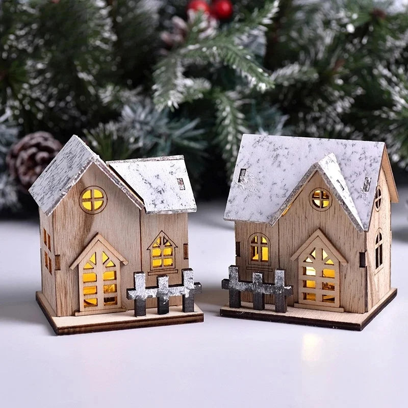 LED Wooden Christmas House - Cozy Holiday Decoration