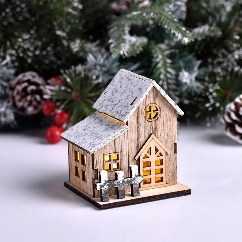 LED Wooden Christmas House - Cozy Holiday Decoration